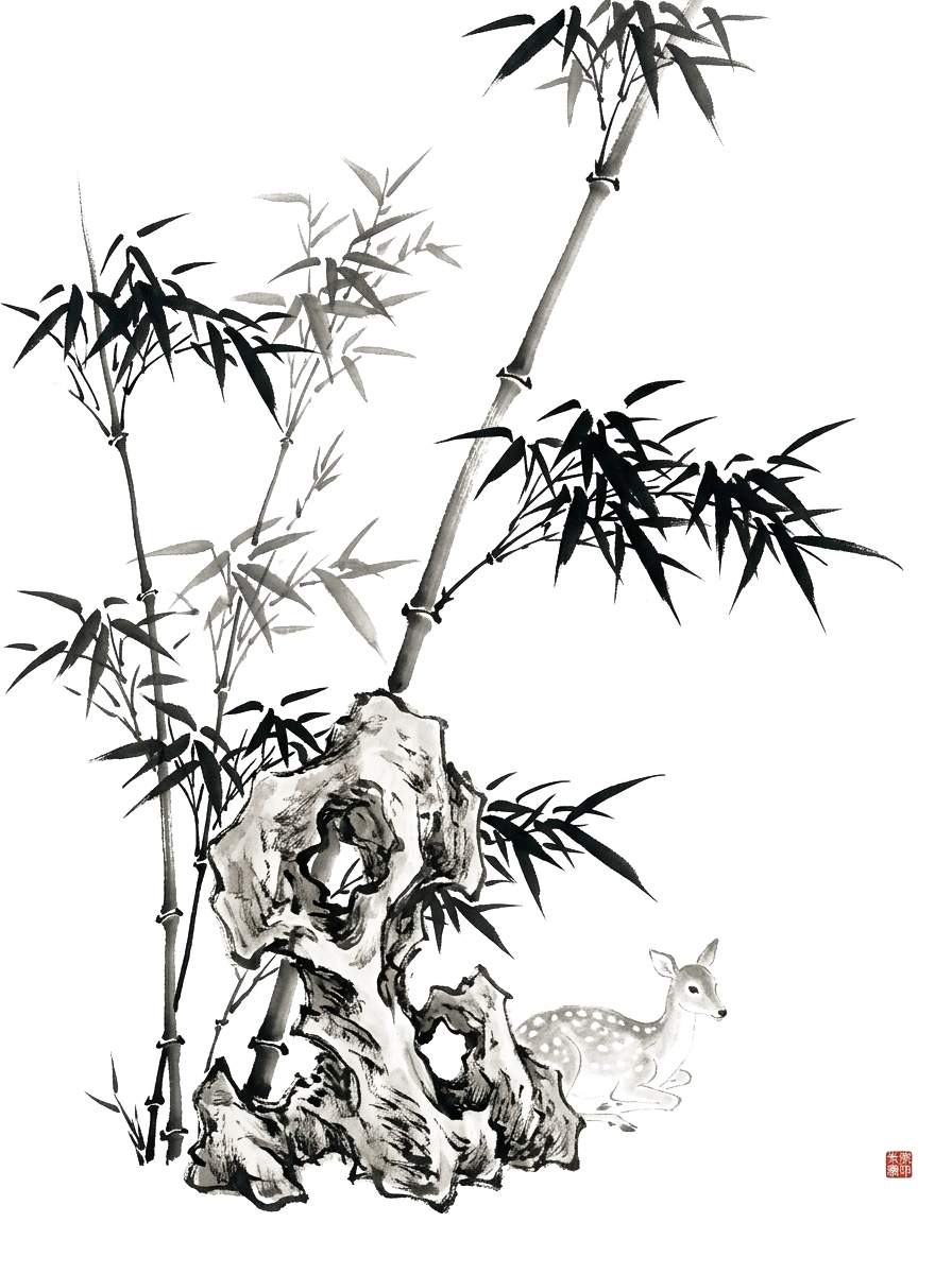 石畔修竹·竹影清风